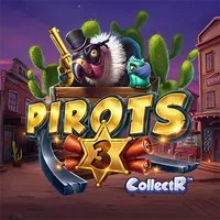 Pirots 3 slot logo by ELK Studios at Wolf Casino