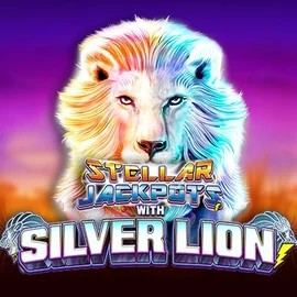 Stellar Jackpots with Silver Lion online game logo by Lightning Box Game on wolfscasino.de